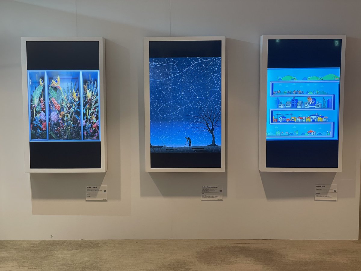 gaaat_art's tweet image. #WebX コラボレーションブース紹介④
NFTキュレーターブース

キュレーターによるNFTアート展示🖼️
世界でも高い評価を受けている国内外6名のアーティストの作品を、2.5Dアートとモニターにて展示しています！

映像作品もあるので、ひと作品ずつゆっくりとご覧ください。

#WebX2023