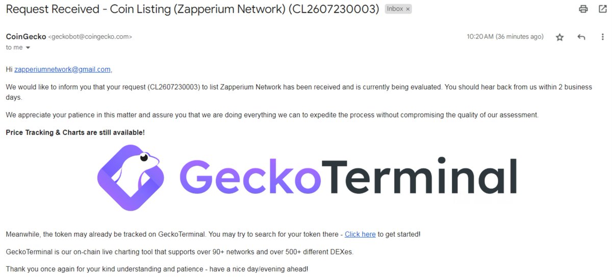 ZapperiumNet's tweet photo. Zapperium Network Submit Coingecko Listing request (CL2607230003) @coingecko @CoinMarketCap https://t.co/XAADCmiw7f