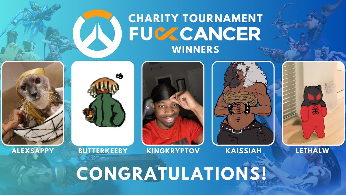 crispyspidey's tweet image. Also huge congrats to the winners @KingKryptoV @kaissiahh @butterkami @lethalweirdo @2alex2sappy!

@KingKryptoV is still live and fundraising, be sure to show some love twitch.tv/kingkryptov