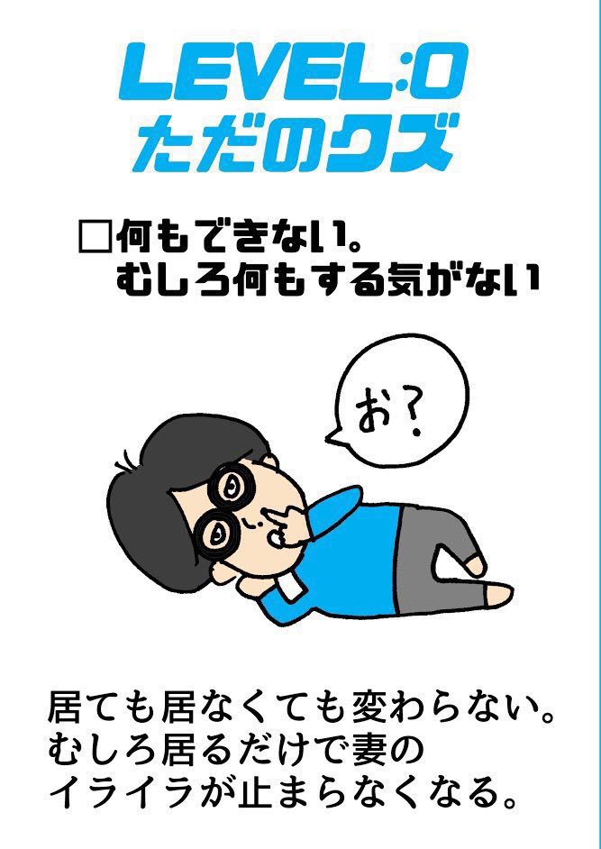 mt_yamamoto_'s tweet image. 旦那のレベル分けで特にキモいのがこれで、インフラを支える他人を通り越して、現実に目の前に身近にいる夫が果たしている稼得役割すら「見えない」状態になってるんだよな。家の中という空間で目に見えるものだけが全て。