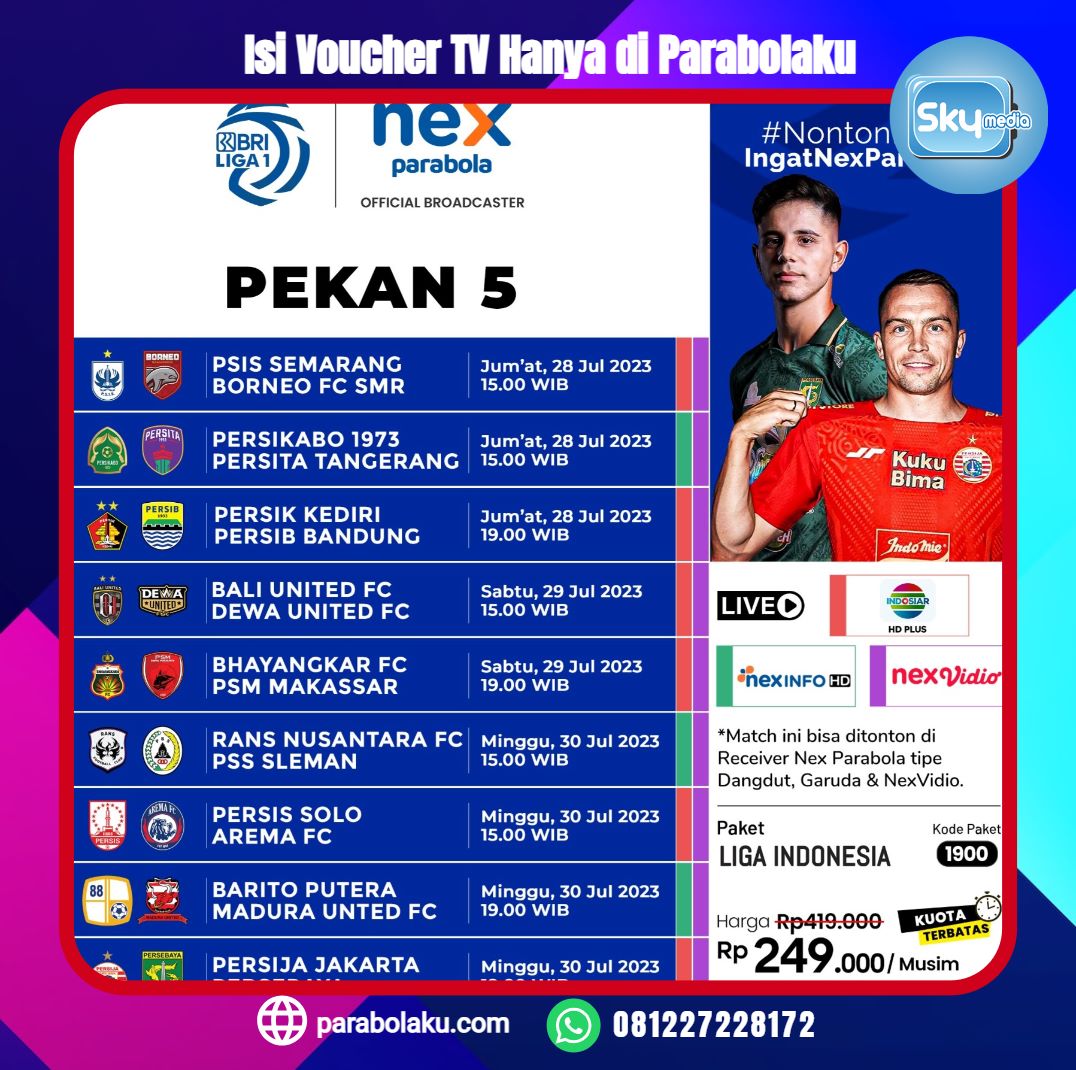 parabolaku's tweet image. Jangan lewatkan aksi seru Big Match dan laga lain Liga 1! Dapatkan voucher paket Liga 1 Indonesia hanya di Parabolaku sekarang juga!
✅👉 KLIK Whatsapp bit.ly/Parabolaku1 atau
081.227.228.172
✅👉 Kunjungi kami di parabolaku.com
#nexparabolatv #BRILiga1 #Kvision