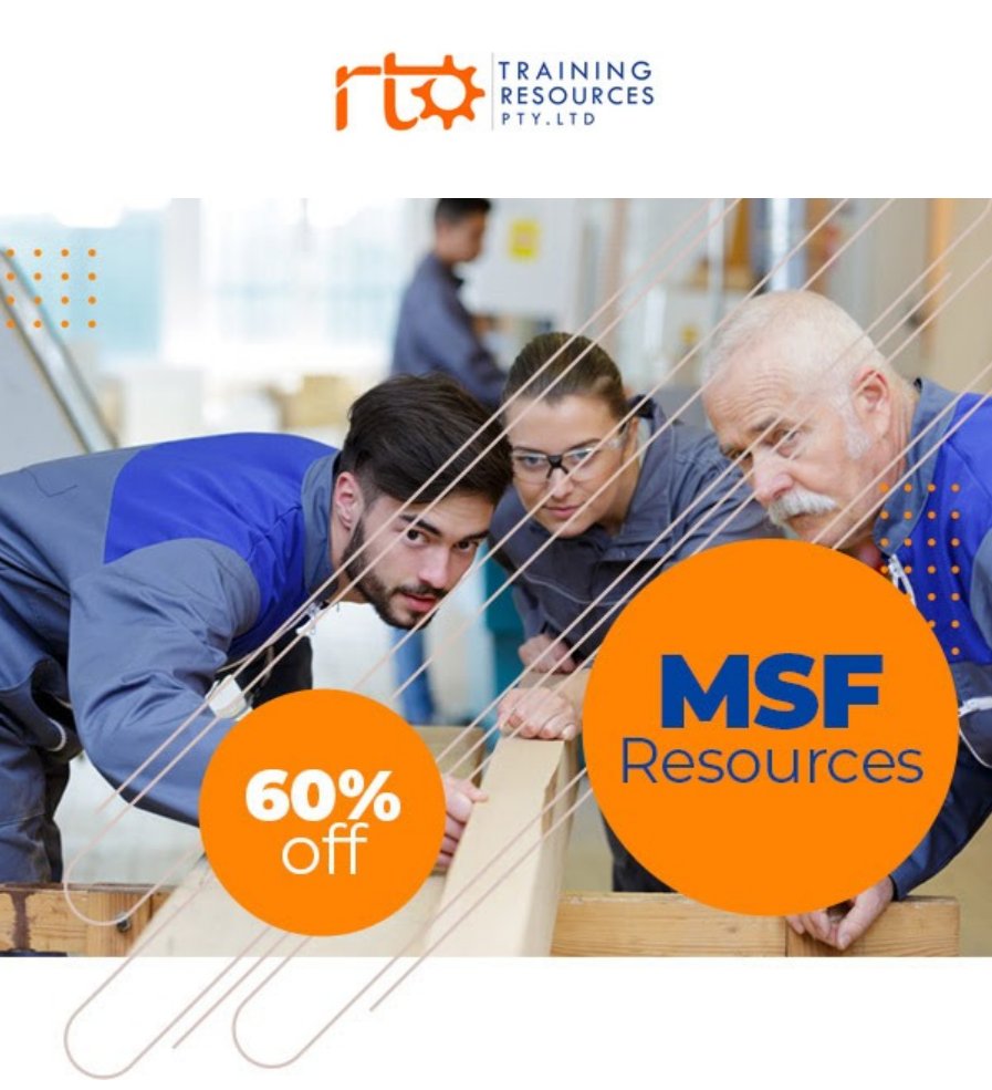 RtoTraining's tweet photo. 🚀 Elevate Your Training Programs with Top-quality MSF Resources at 60% off! 💼🎄

Discover the latest, reliable, cost-effective materials for MSF training. 

Invest in your RTO's success now: https://t.co/tSfYEqUjj6📚🌐 

#MSFTrainingResources #RTOs #RTOTrainingResources https://t.co/LUIRehv1QL