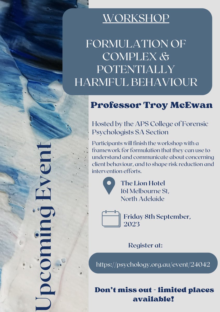 APS forensic college event in Adelaide - register online!