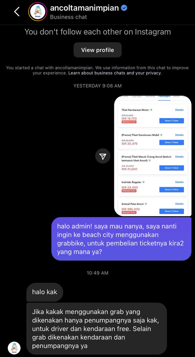 tiket grab ke beach city free ya guys, udah dari pihak ancolnya 🤩