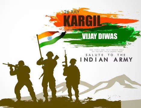 Let us salute to all our soldiers who are brave and protect us all throughout the day and night. Let us remember their fights and toil on this day. 
#KargilVijayDiwas2023