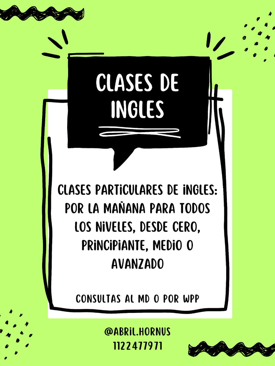 malelzno's tweet photo. Clases virtuales de inglés!!! Todos los niveles. Compartan porfaaa 🥹
#clasesingles #ingles #ClasesDeInglés #clasesparticulares #profesoradeingles #aprenderingles #AprendizajeDeIdiomas #estudiaringles https://t.co/aWpc1EbZX6
