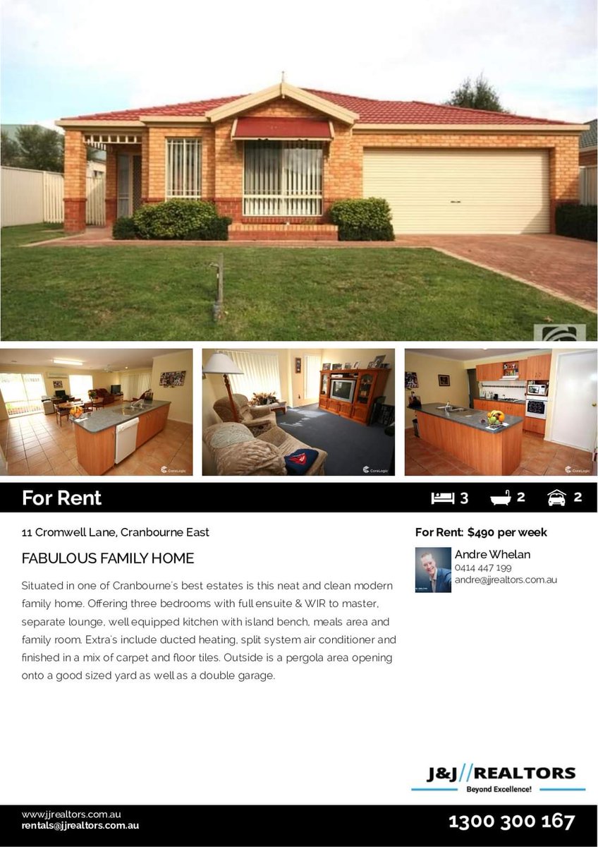 andre_whelan's tweet photo. New Rental Opportunity

Lovely 3 bedroom, 2 bathroom, double garage home in fantastic family friendly estate.

$490 per week, available now. https://t.co/acdiXcuis2