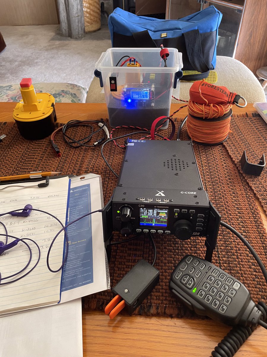 The shack on the weekends when I'm at the cabin in K7 land. I have to use CW to check into the Aurora Net on 7100 because phone is out of band when in Montana. Also lots of POTA activity on 20 m. QRP hunting is a bit more challenging.
