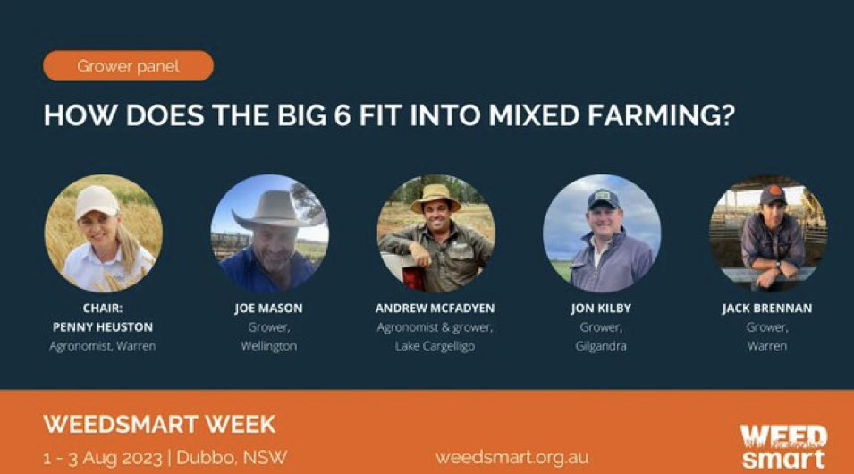 Weedsmart Week 2023 is coming to Dubbo 1-3 August. Come along to hear from leading growers & agronomists share their story. The focus is on weed mgt in regional farming systems. Forum, machinery demo + farm tours. @WeedSmartAU Check out buff.ly/3JEtbo9
