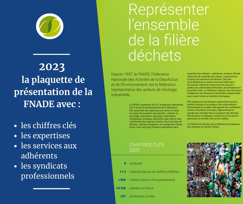 Retrouvez la plaquette de présentation 2023 de la FNADE : fnade.org/ressources/_pd…
#déchets #ressource #environnement #climat #recyclage