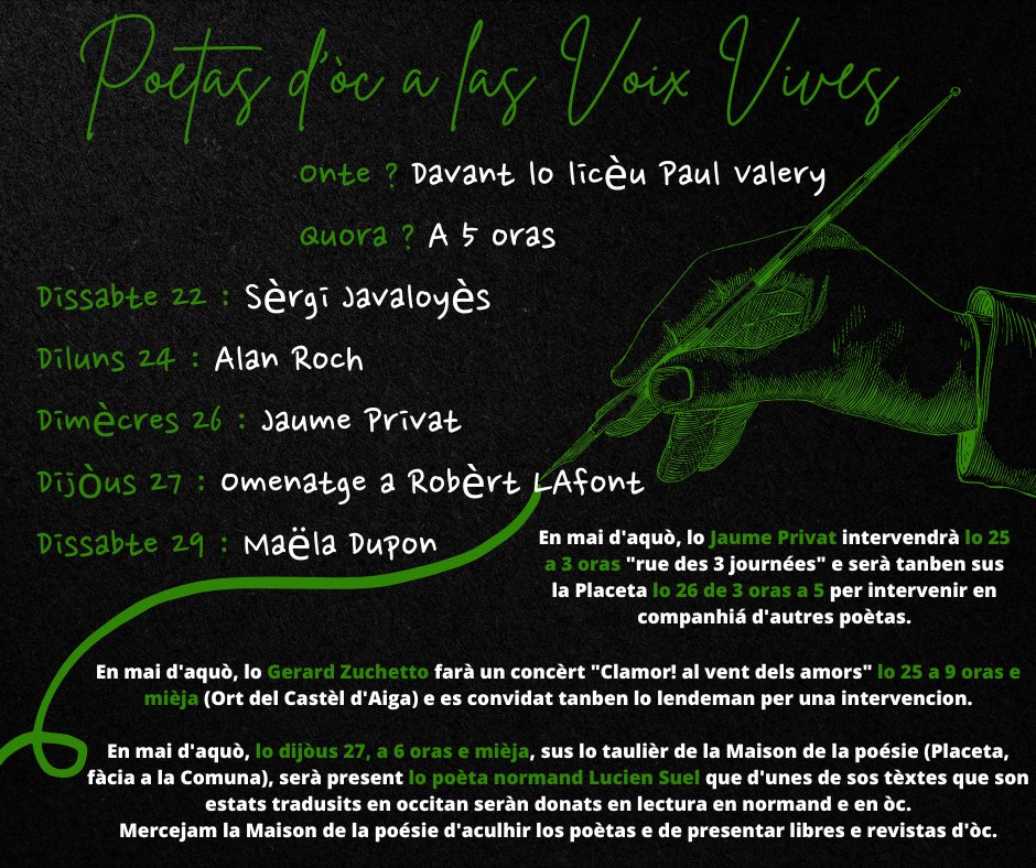 Poetas d'Òc a las @voixvives 

#occitan #Sète