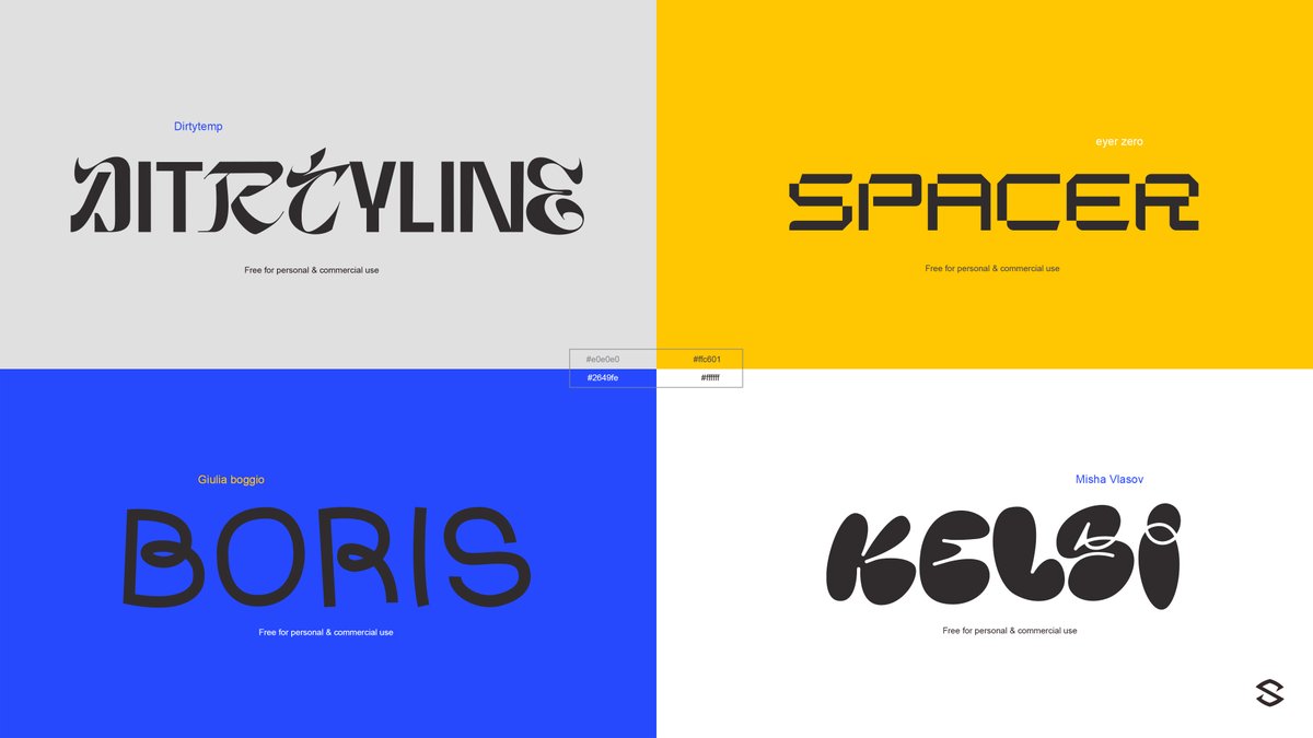 For my graphic designers,

Wanted to share some of my recent font pickups of  unique display fonts for those special projects.

All free for commercial use.

bit.ly/Sfonts_05