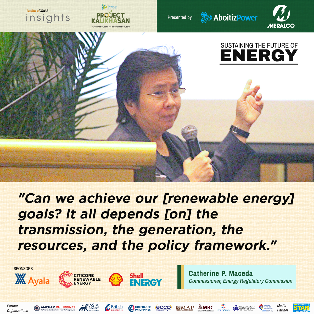 bworldph's tweet photo. ERC Commissioner Catherine P. Maceda stresses this point in a discussion about the "Roadmap for a Fully-electrified Archipelago."
#BusinessWorldInsights #ProjectKaLIKHAsan #PoweringEnergy #BWorldX https://t.co/DZtYVYjVGo