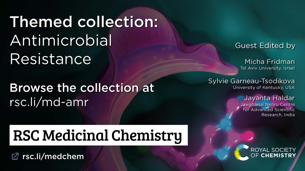 RSC Medicinal Chemistry (@rsc_medchem) on Twitter photo 📢We are delighted to share our themed collection on Antimicrobial Resistance, guest edited by <a href="/HaldarlabJNCASR/">Haldar Lab</a>, @Gtsodikova and <a href="/mifridm/">Micha Fridman</a>🦠
Watch out for us sharing the articles that make up this collection over the next few weeks👀
pubs.rsc.org/en/journals/ar… 📢We are delighted to share our themed collection on Antimicrobial Resistance, guest edited by <a href="/HaldarlabJNCASR/">Haldar Lab</a>, @Gtsodikova and <a href="/mifridm/">Micha Fridman</a>🦠
Watch out for us sharing the articles that make up this collection over the next few weeks👀
pubs.rsc.org/en/journals/ar…
