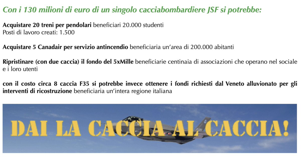 kkvignarca's tweet photo. Maggio 2009, le proposte della campagna #NOF35
Si è scelto altro, si è scelto un modo sbagliato di affrontare la #CrisiClimatica e la vera difesa del Paese e dei suoi cittadini
Evidenziare le responsabilità: primo passo verso scelte più giuste e opportune...
#FinanziaLaPace https://t.co/O8NatOE4cp