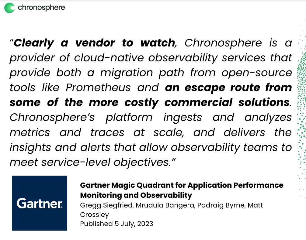 roskilli's tweet photo. Always appreciated to see recognition from the market of all the work that the Chronosphere team puts in to shift the industry towards a better, more efficient and effective version of itself with better observability. https://t.co/ScYHgNl44A