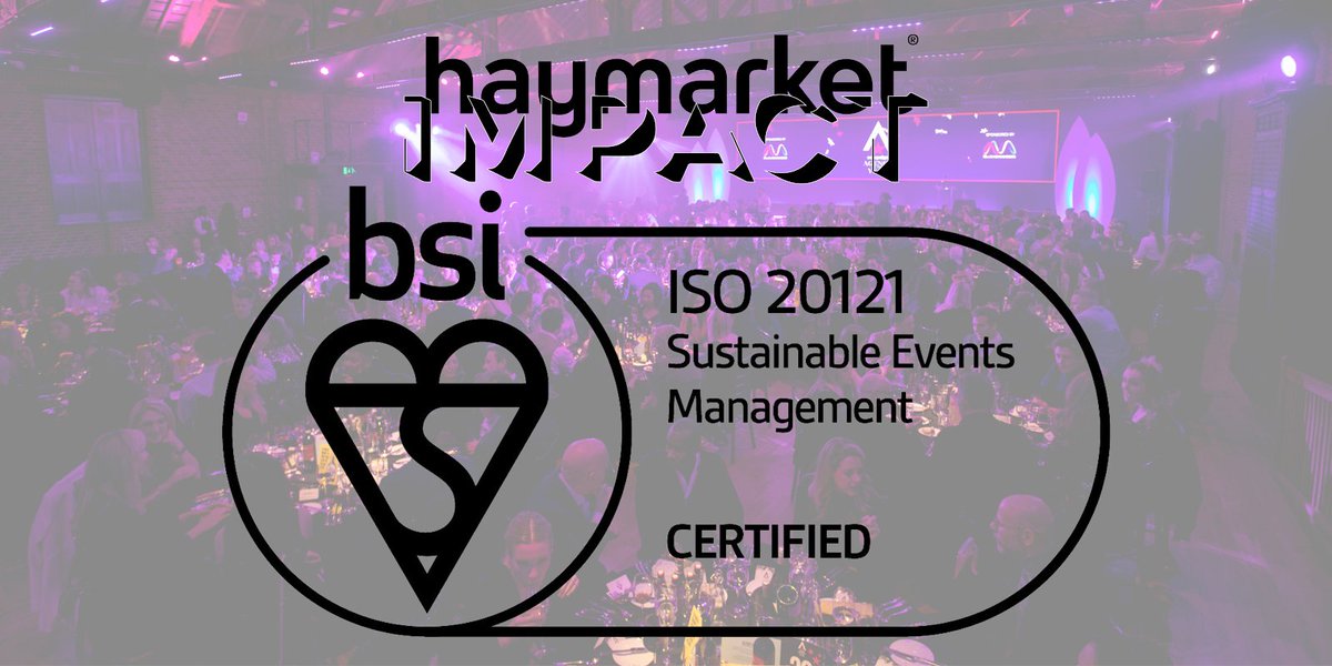 Beyond proud to announce we are now #ISO 20121 Certified in the UK, as we continue our ambitions to make our live events truly #sustainable.

Our teams have worked tirelessly to achieve this &amp; thanks to <a href="/Blackmores_UK/">Blackmores UK Ltd</a> for all their help!

Find out more: haymarket.com/haymarket-sust…