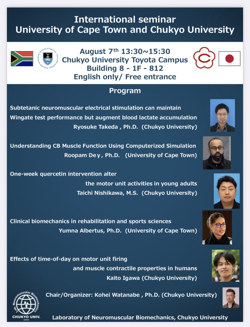 KoheiEMG's tweet photo. Joint seminar @ Chukyo University🇯🇵🇿🇦
事前登録不要。入退室自由。
@dey_roo @yumnaalbertus @TaichiNIshikaw2 @_igawk 

#中京大学の研究　#知的刺激が欲しい中京大生は集まれ https://t.co/rJTJHf9Uwk