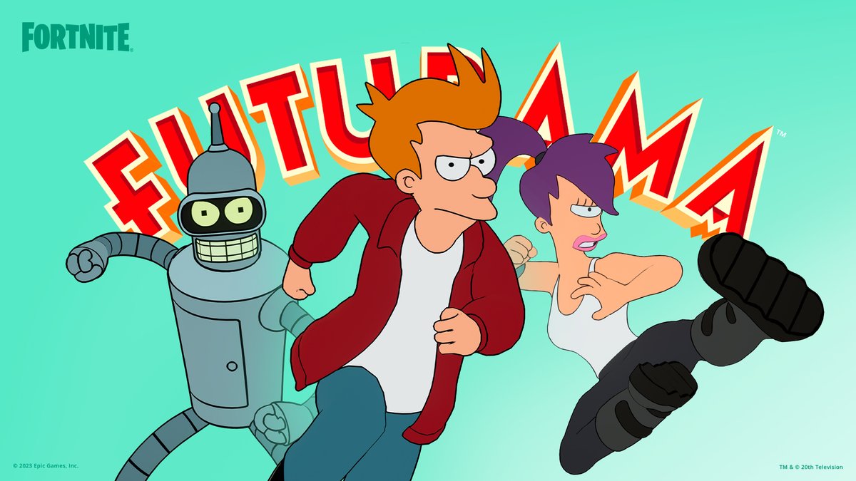 The Bender, Fry and Leela Outfits from Futurama have arrived! 

Also, explore the Island (or find Bender himself) to try out a new weapon. Be careful, it overheats easily. 

Full Trailer: youtu.be/HfYnuUmTq3g
Additional info: fn.gg/futurama