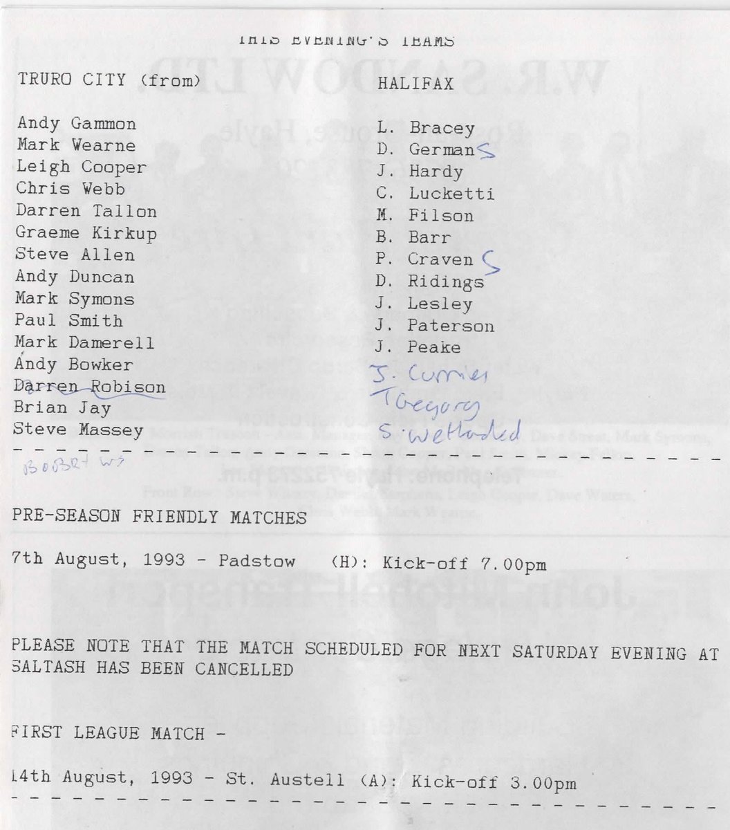 First up here is a programme from the 0-1 Friendly win over @TCFC_Official on the 26th July 1993.

@positiveshaymen @HxtfcRichard @WeAreTheShaymen @HalifaxTownSC @TownMemorabilia #FCHT #Shaymen #STID #HalifaxTown #Halifax #NonLeague #NonLeagueFootball #Football