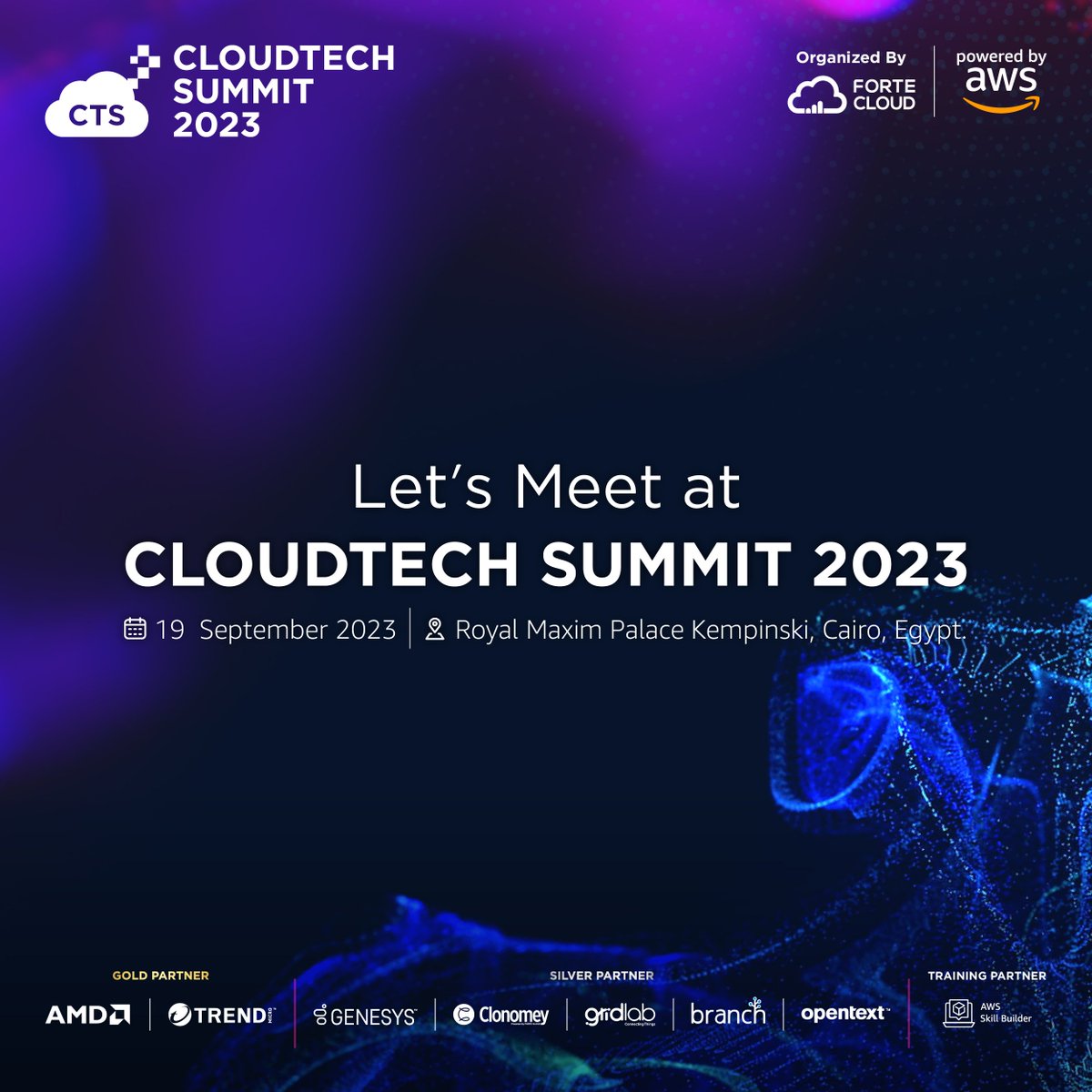 Forte_Cloud's tweet photo. The 2nd Edition of CloudTech Summit is here!

Mark your calendars on Sep. 19 and get ready for an even bigger &amp; better CloudTech Summit. Join us for a day of innovation, learning &amp; networking. Save the date now! https://t.co/EeDfRv6op2 

#CloudTechSummit #FORTECLOUD #AWS https://t.co/gafWEweoSk