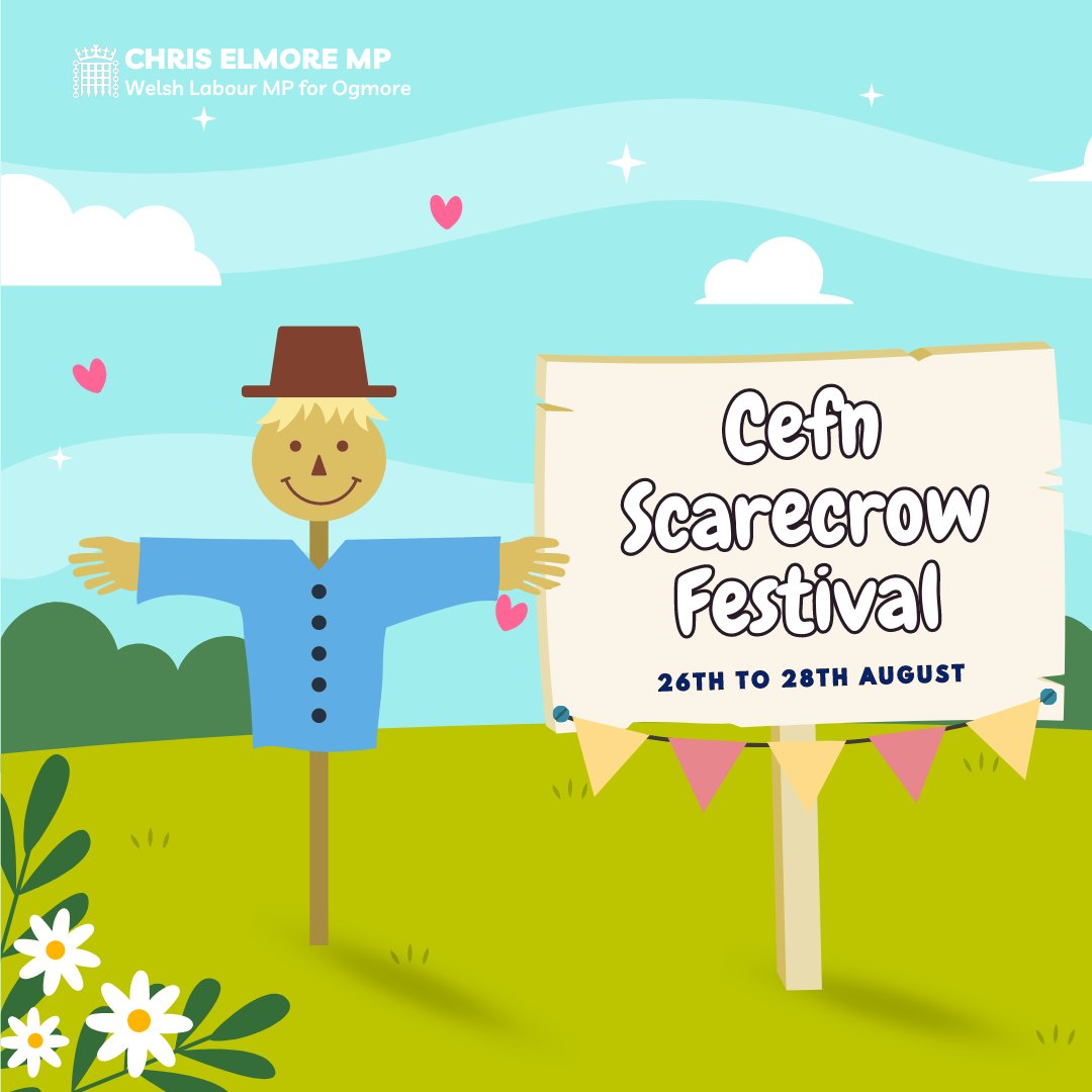CPJElmore's tweet photo. Don't miss out on this year's #Cefn Scarecrow Festival!
Taking place on Sat 26th & Sun 27th August this year's theme is "Famous Welsh People".
The free entries are due to close soon as 30 entries have already been made!
Email cefnscarecrow@gmail.com to enter! https://t.co/KD5uk4EDvE
