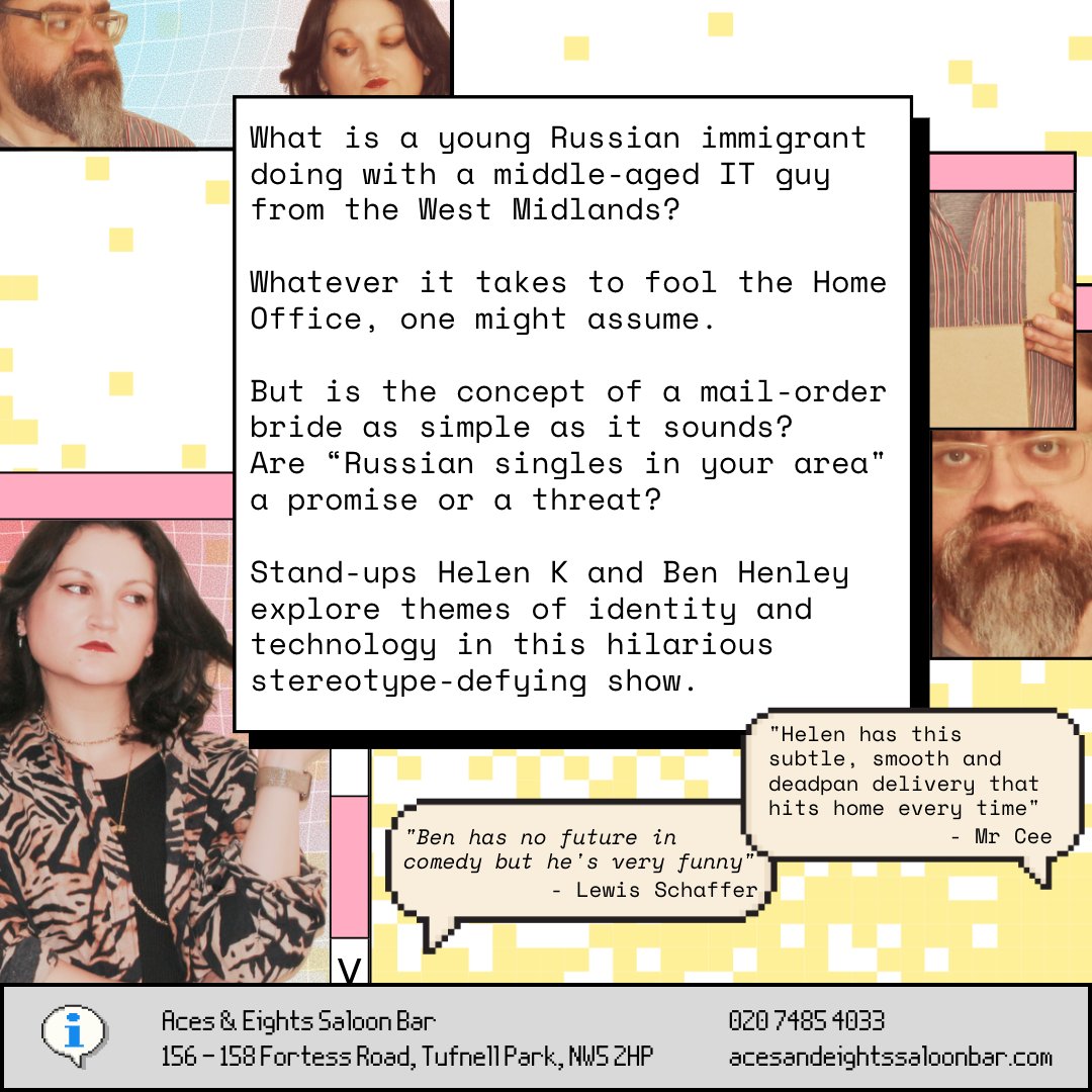 Controversial TV comedian <a href="/LewisSchaffer/">Lewis Schaffer</a> said Ben "has no future but he's very funny". Check out Junk Mail Order Bride at Aces &amp; Eights Tufnell Park, August 5th/6th: camdenfringe.com/events/junk-ma… <a href="/CamdenFringe/">Camden Fringe</a> <a href="/Aces_Bar/">Aces and Eights Bar</a>