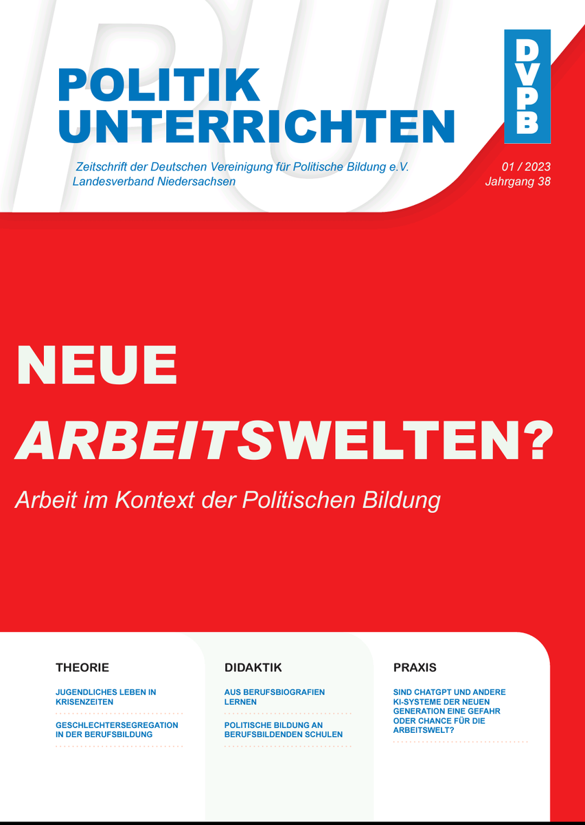 📣 Die neue Ausgabe unserer Fachzeitschrift "Politik unterrichten" zum Thema "Neue Arbeitswelten" ist jetzt online und bei unseren Mitgliedern ganz bald im Briefkasten. Vielen Dank an die verantwortlichen Redakteurinnen <a href="/lisafirsova/">lisafirsova</a> und Andrea Grashorn. dvpb-nds.de/zeitschrift-pu/