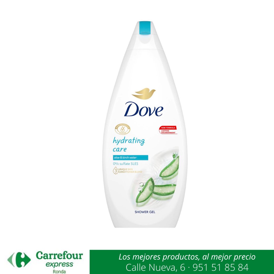 CarrefourRonda's tweet photo. ✅ Gel de ducha hidratante de aloe vera con mezcla única de 3 hidratantes Dove 720 ml.
➡ Puede realizar sus pedidos >> https://t.co/z9D9apo3Do
.
.
.
#Carrefour #carrefourexpress #ronda #serraniaderonda #costadelsol #marbella #estepona #biohacking https://t.co/fTOpRxJIkS
