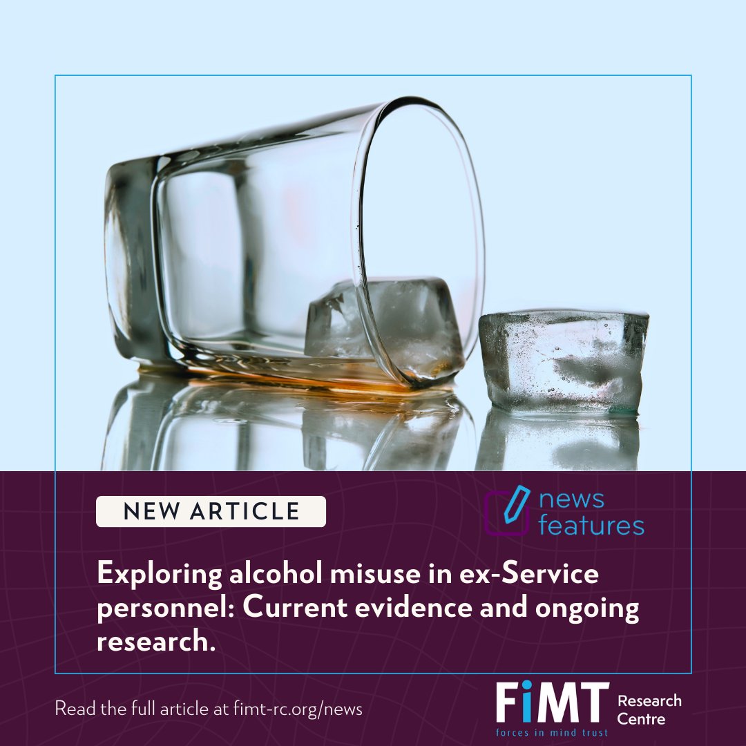 New Article! - Following #alcoholawarenessweek we have released a feature detailing current evidence of how alcohol misuse impacts UK ex-Service personnel and their families and ongoing research projects in this area. Read it here: fimt-rc.org/news/20230717-… #veterans #armedforces