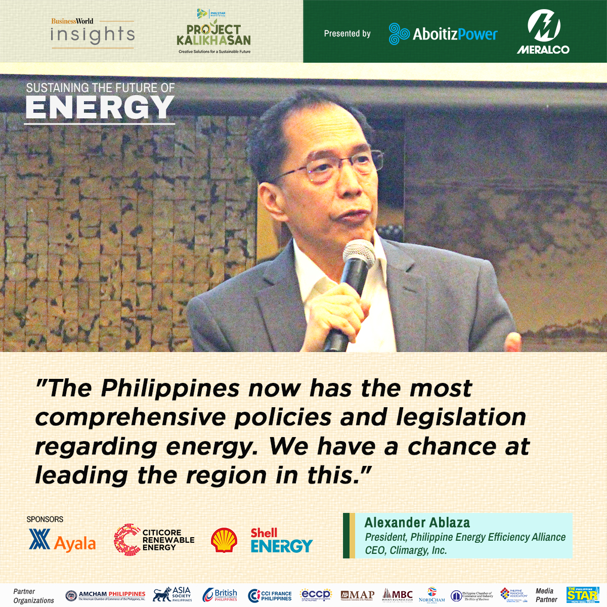 bworldph's tweet photo. Alexander Ablaza of Climargy, Inc. shares this thought on “The Best Mix for the Philippine Energy Grid.”
#BusinessWorldInsights #ProjectKaLIKHAsan #PoweringEnergy #BWorldX https://t.co/q3H6gL24TQ