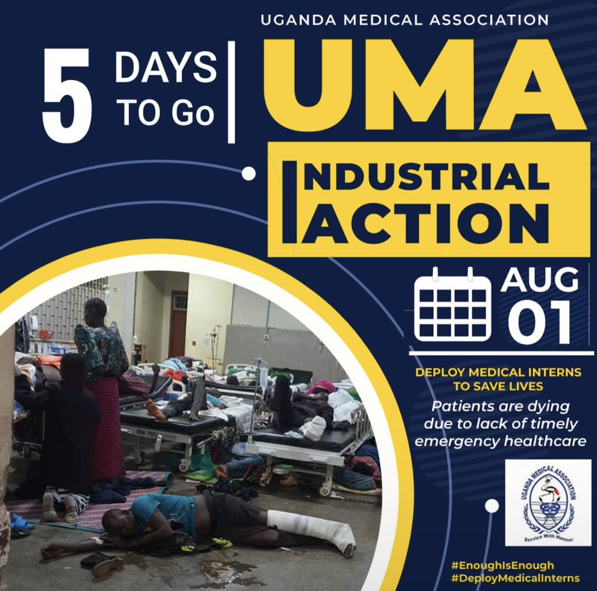 Standing in solidarity with my fellow doctors as we prepare for the upcoming Uganda Medical Association (UMA) strike in 5 days. 

It's unfortunate that we've reached a point where we must lay down our tools to address our essential needs

Our commitment to providing quality