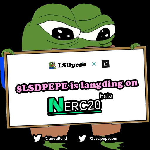 LSDpepecoin's tweet photo. 📢📢$LSDPEPE will live on @LineaBuild mainnet shortly!

🐸Liquidity Pool will move from @arbitrum  to @nerc20cash 

NERC20,the new generation of ERC20 fair launch platform. 

We will dive into the future of blockchain together! 🚀

#PEPE #ERC20 #Linea #NERC #FairLaunch #Linea https://t.co/zwGpnNZOzr