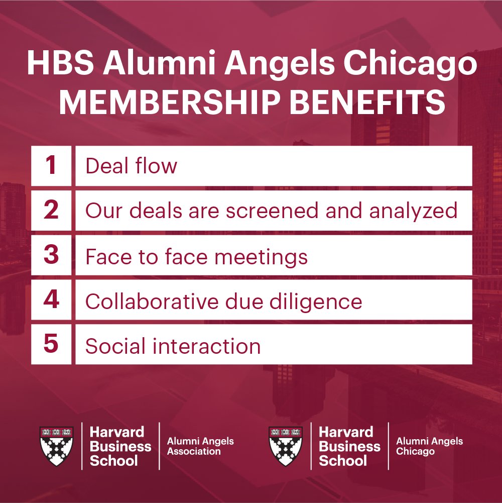 So many benefits for you to become an HBS Alumni Angel of Chicago!
#harvard #chicago #hbs #harvardclubchicago #entrepreneur #entrepreneurship #angelinvestor #angelinvesting #venturecapital #venturecapitalists #venturecapitalist #angelinvestment #entrepreneurs