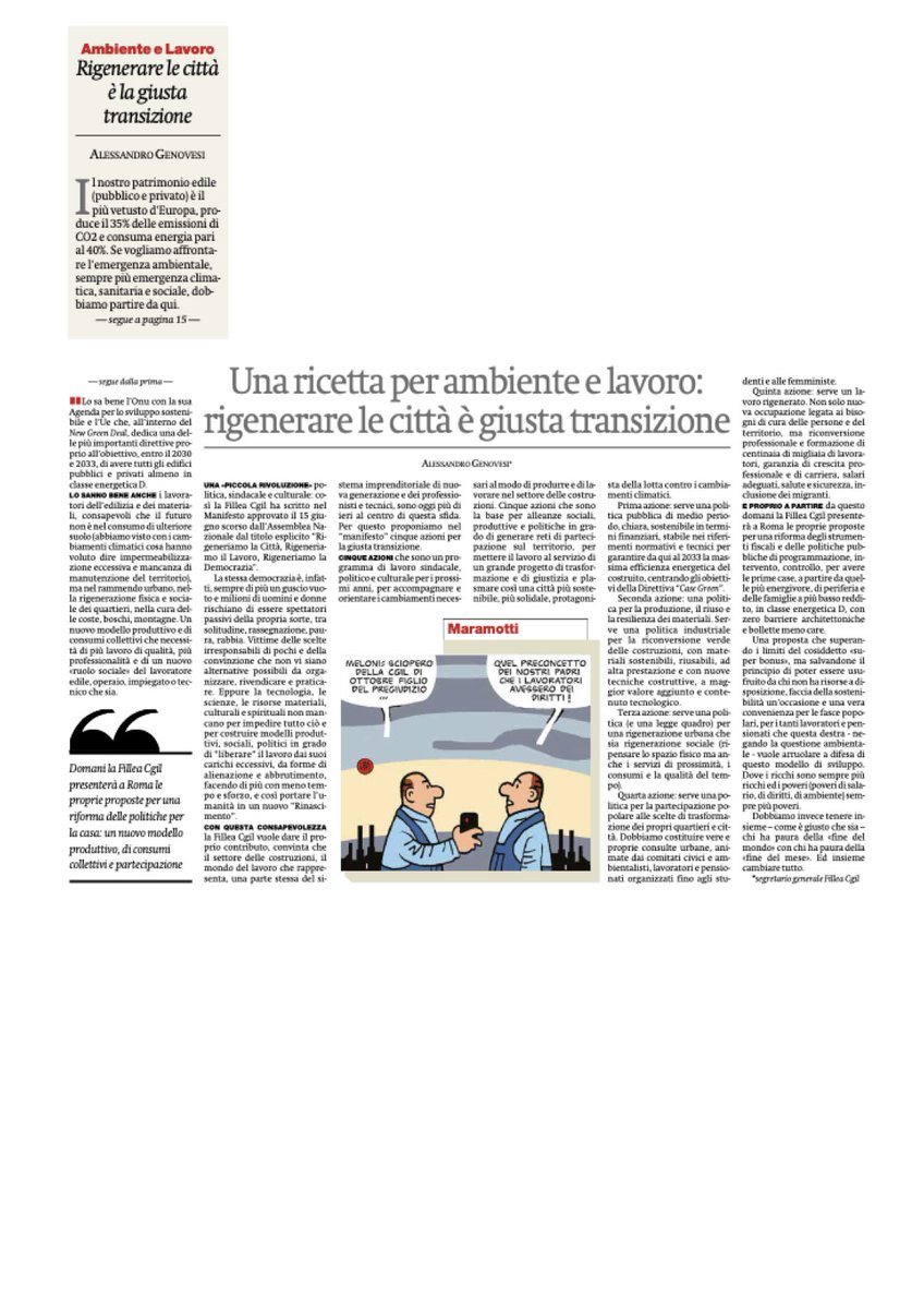 filleacgil's tweet photo. #5azioni per la #giustatransizione X affrontare l'emergenza ambientale, che è climatica, sanitaria e sociale. Oggi sul @ilmanifesto interviene @alegencgil. E domani in #streaming su @collettiva_news Qui il nostro #manifesto https://t.co/RLhKMNgBEn https://t.co/muCT7CbLOD
