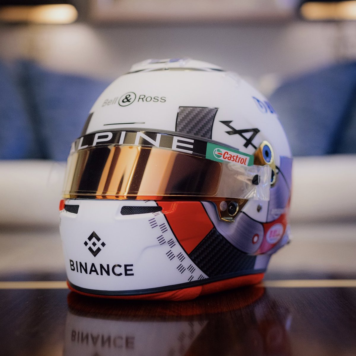 OconEsteban's tweet photo. My #BelgianGP helmet with @BellRossWatches 🕰️ what do you think? 🤩 https://t.co/DMTrk1wRAA