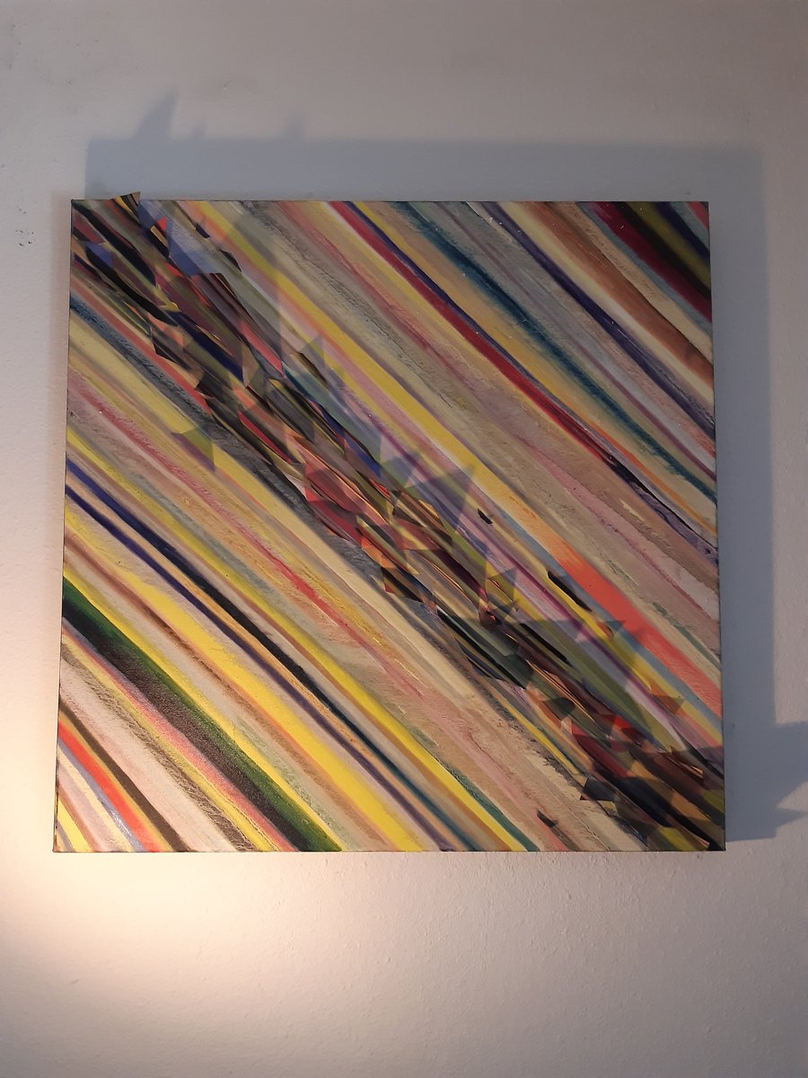 "Weiches Grün" 80 X 80 cm, Öl und Acrylpapier auf Leinwand, 500€