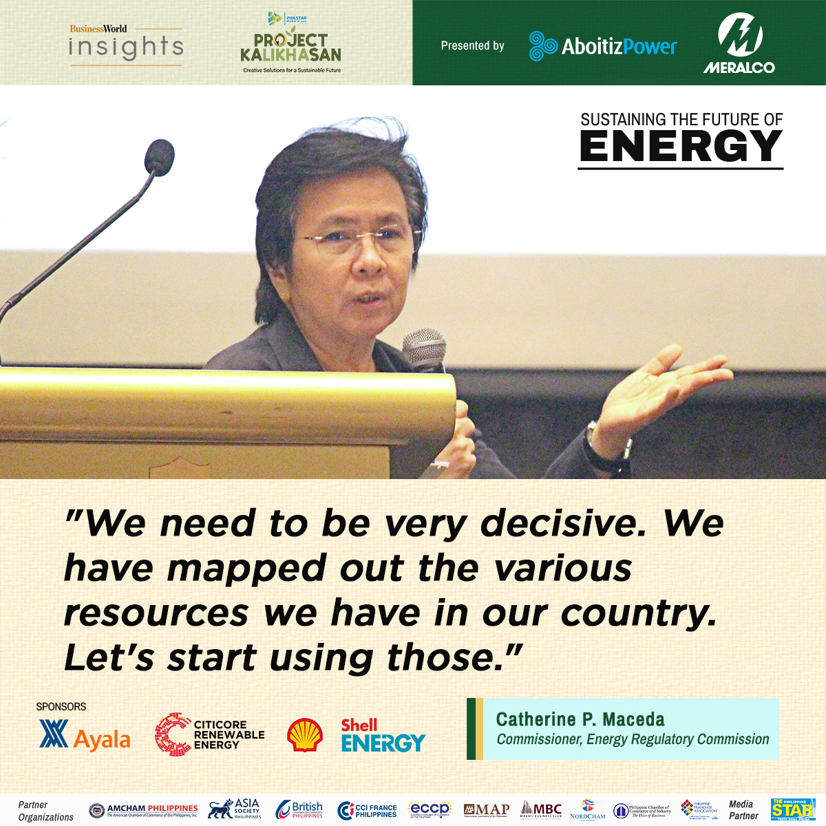 bworldph's tweet photo. Here's an insight from Catherine P. Maceda of the Energy Regulatory Commission during today's #BusinessWorldInsights second panel discussion.
#ProjectKaLIKHAsan #PoweringEnergy #BWorldX https://t.co/qQne2zvEKE