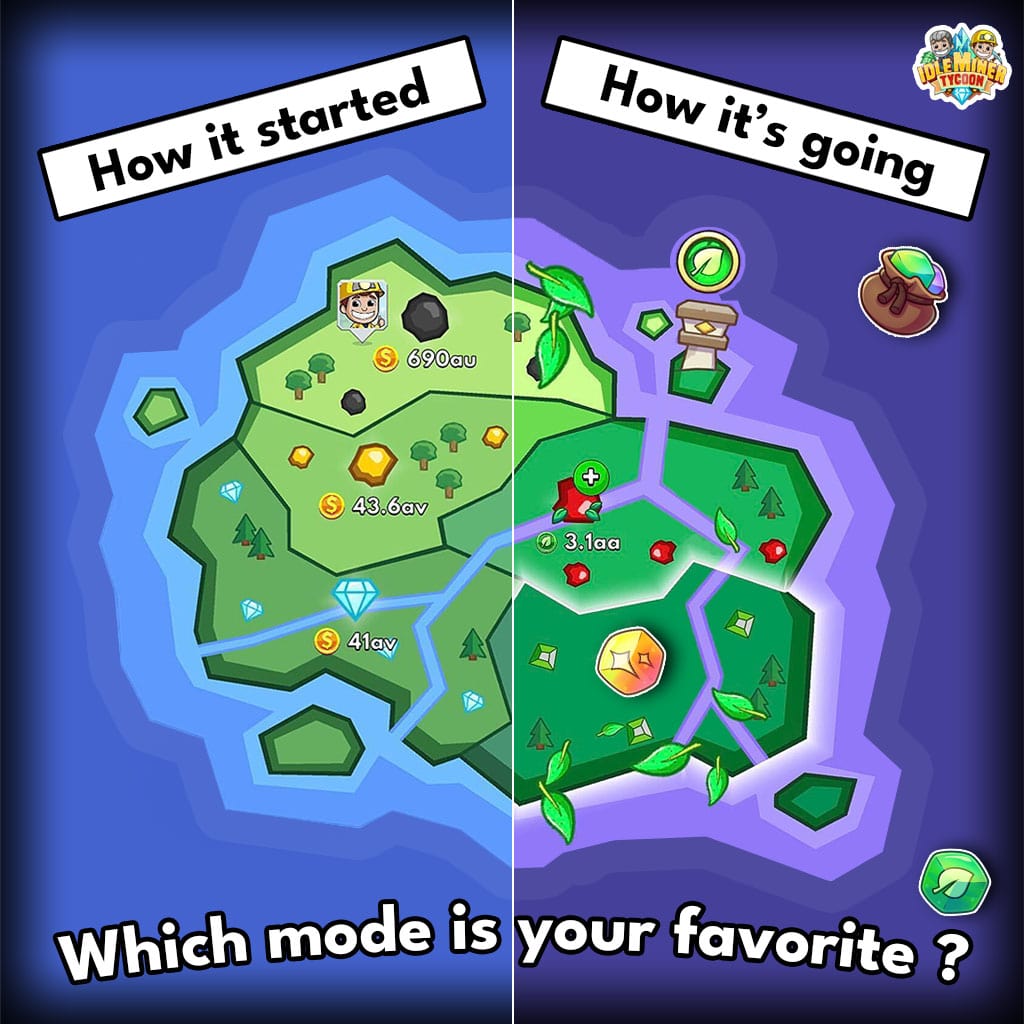 Idle Miner Tycoon - Idle Earth has witnessed many changes recently: can you  tell which of these maps is correct? 🧐 5 of our best cartographers will be  selected next week, and