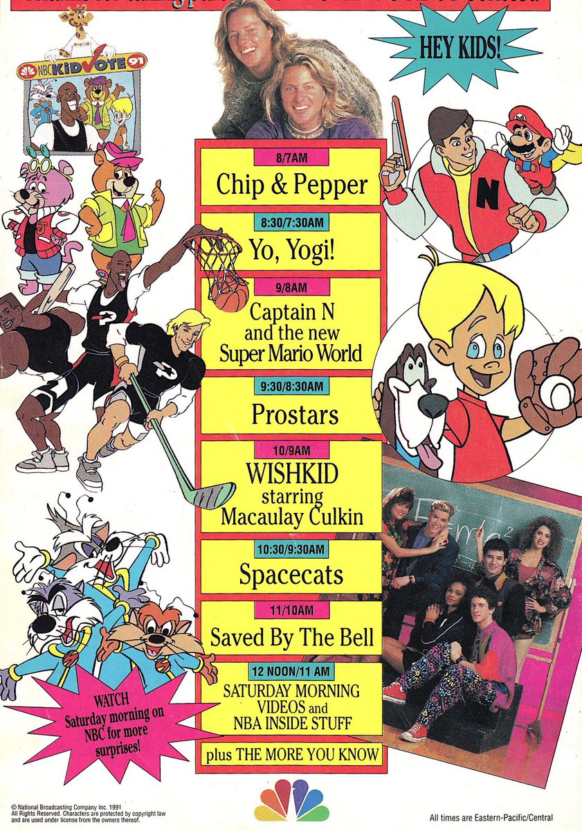RetroNewsNow's tweet photo. 📺On July 25, 1992, NBC aired its final 7-9:00 AM Saturday morning cartoon lineup. The following week, August 1, the time slot was relinquished to NBC News for the launch of the Saturday edition of ‘The Today Show’ https://t.co/6JULRrkWnt