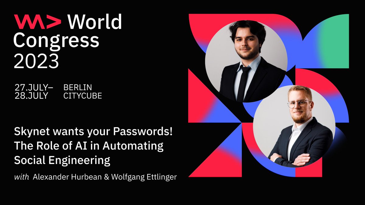 Cert_it_ude's tweet photo. Meet us at @WeAreDevs World Congress  in Berlin this week and join our talk about the future role of AI in  phishing attacks held by our experts Wolfgang Ettlinger (@ettisan) and Alexander Hurbean. https://t.co/8Lb5kDfSmm