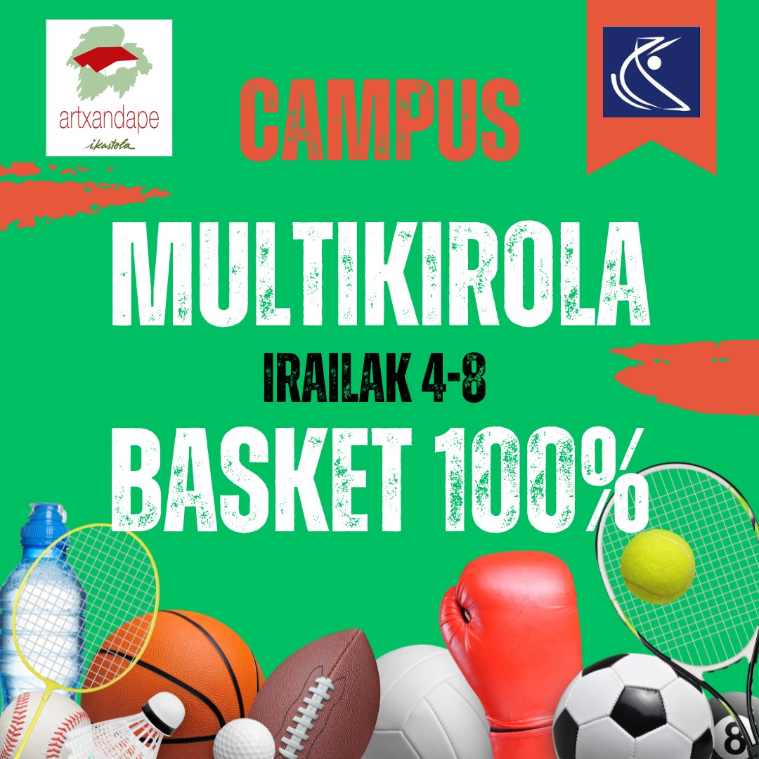 KiroletanSport's tweet photo. 🏀🎉 ¡Campus Artxandape Multikirola&amp;Basket 100% Septiembre 2023! 🎉🏀

¡Reserva estas fechas! 🗓️
📅 Lunes 4 septiembre
📅 Martes 5 septiembre
📅 Miercoles 6 septiembre
📅 Jueves 7 septiembre
📅 Viernes 8 septiembre

🕗 08:30-14:00 (Campus sin Comida)

https://t.co/DmbnXIKCE0 https://t.co/H62xVyPhFE