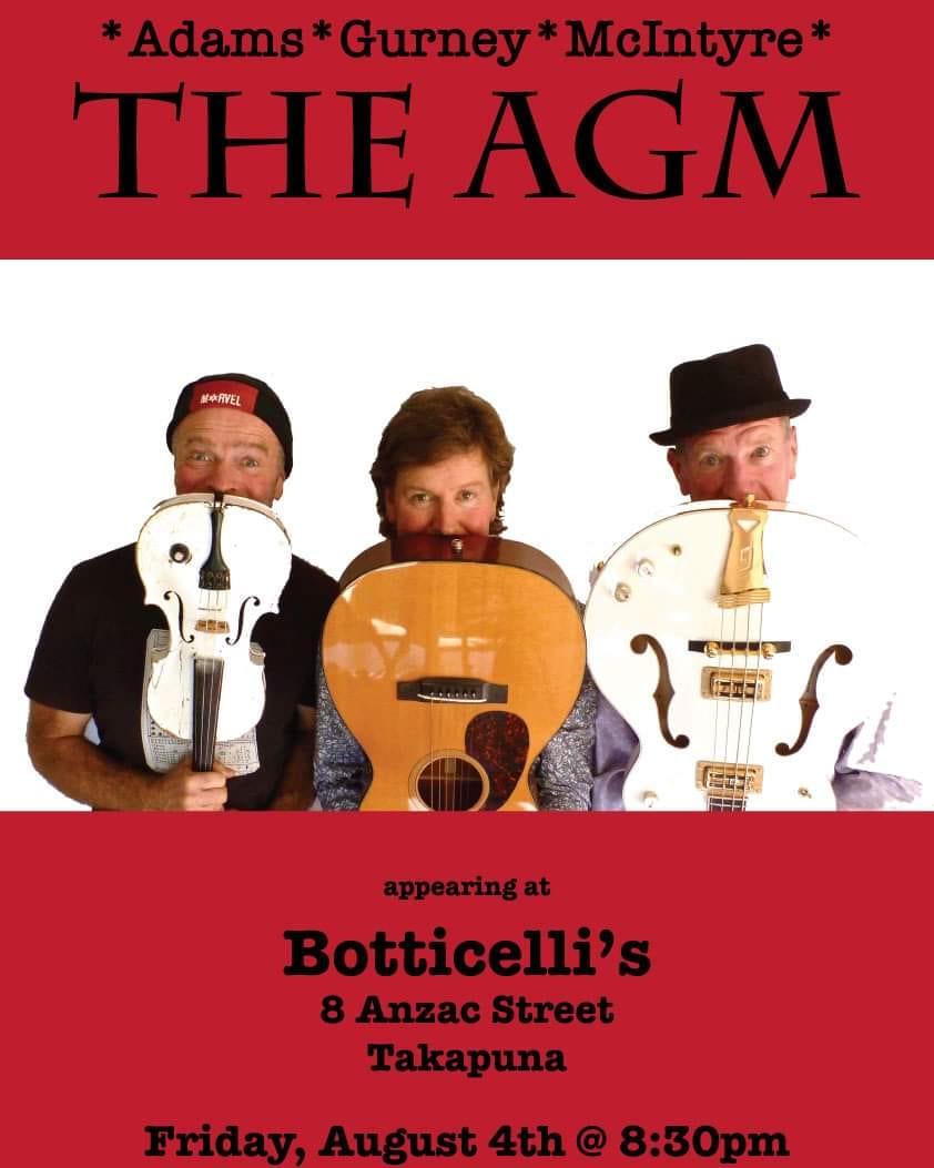 thedesotos's tweet photo. Our friends The AGM @theagmNZ are playing at Botticelli's, Takapuna on Fri Aug 4th at 8.30pm. https://t.co/RC1tdNeO7G