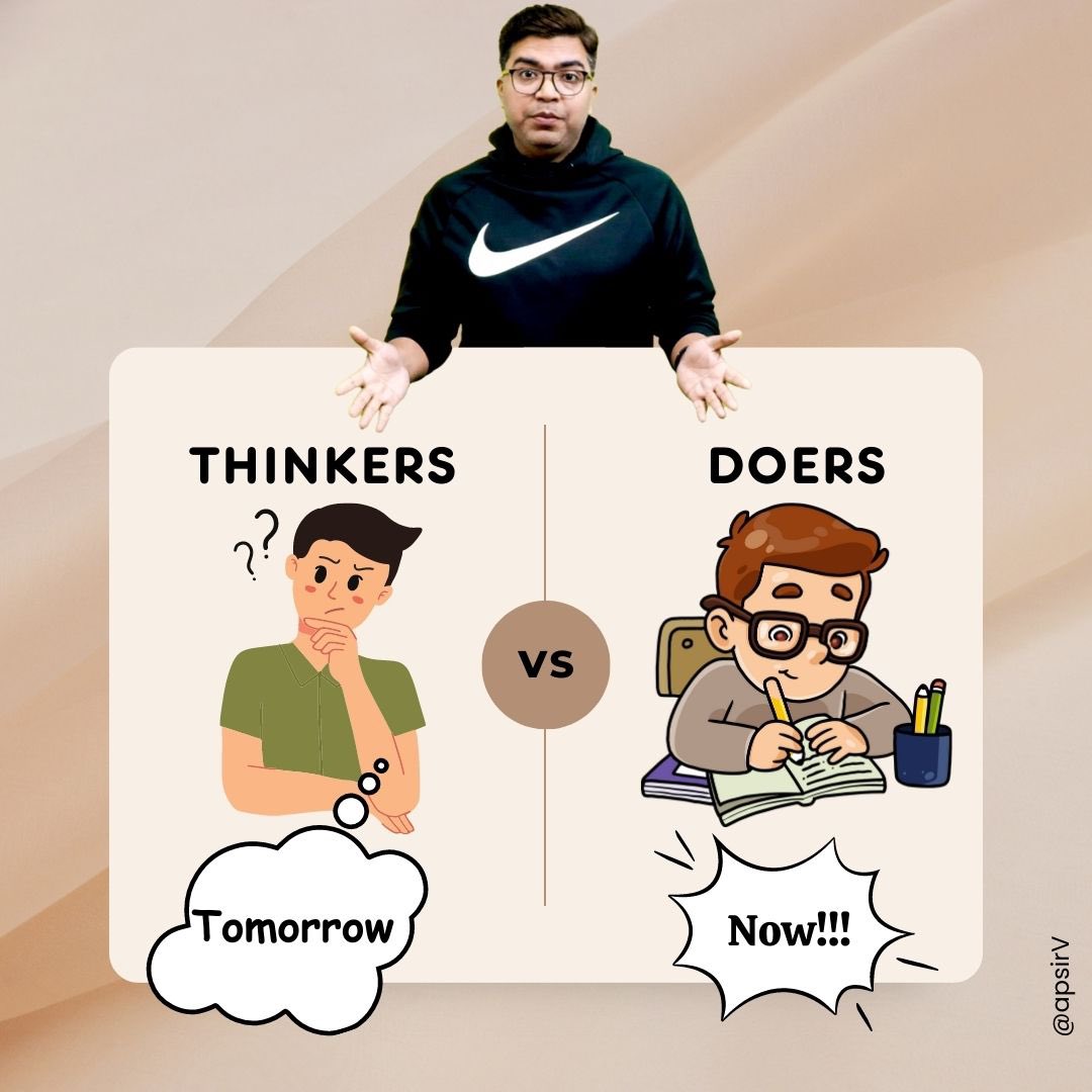 Apvedantu's tweet photo. Are you a thinker or a doer? https://t.co/I9sZNUPJlJ