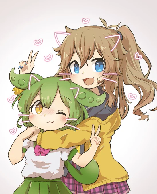 プリクラ慣れしてるギャルと初プリの枝豆 #春日部つむぎ #ずんだもん 