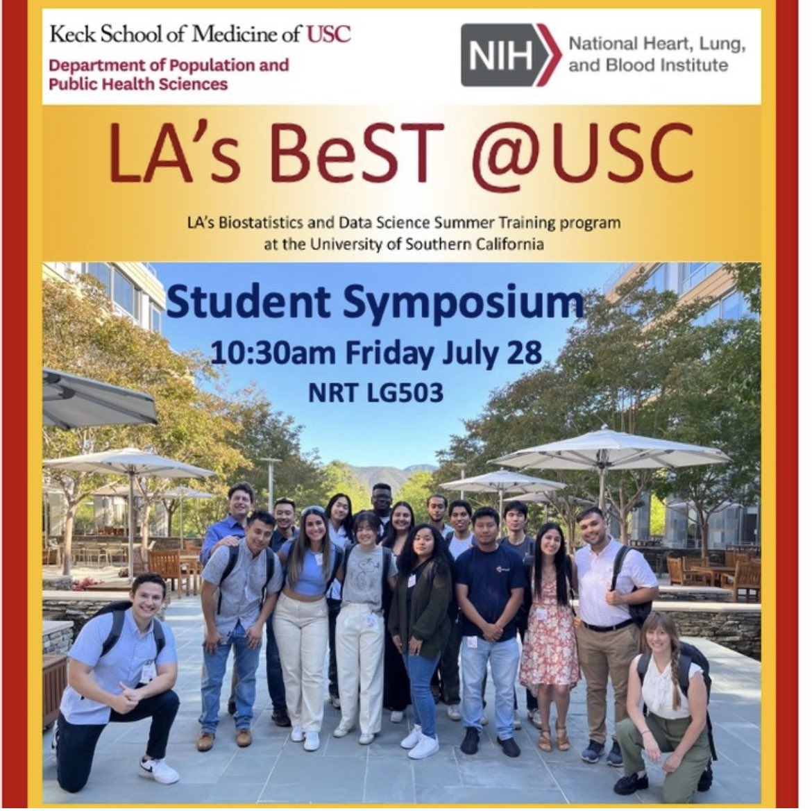 Kim Siegmund (@kimsiegmund1) on Twitter photo Our #lasbest@usc 2023 students present their research projects this Friday <a href="/uscnorris/">USC Norris Comprehensive Cancer Center</a> @uscbiostat <a href="/KECKSchool_USC/">Keck School of Medicine of USC</a> @nih_nhlbi #sibs It’s been such a joy teaching them this summer! Our #lasbest@usc 2023 students present their research projects this Friday <a href="/uscnorris/">USC Norris Comprehensive Cancer Center</a> @uscbiostat <a href="/KECKSchool_USC/">Keck School of Medicine of USC</a> @nih_nhlbi #sibs It’s been such a joy teaching them this summer!