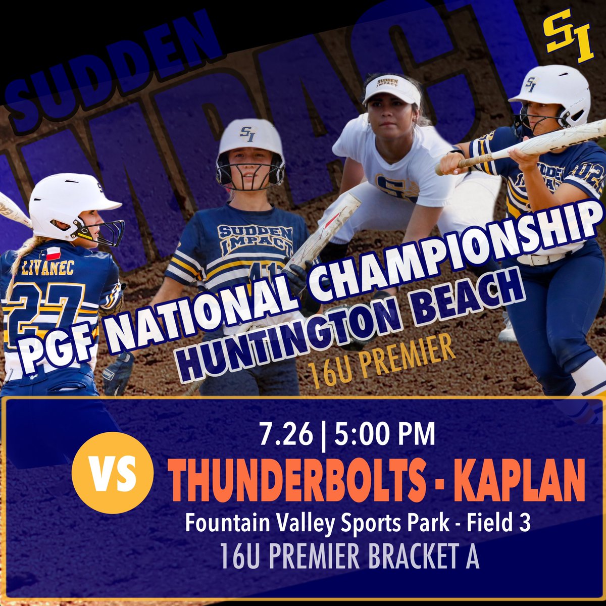 SI16UJones (@si16ujones) on Twitter photo A game you don’t want to miss! Tomorrow at Fountain Valley Sports Park at 5PM on Field 3 ! <a href="/PGFnetwork/">PGF</a> <a href="/sifastpitch/">Texas Sudden Impact</a> <a href="/whj1969_BOI/">Bill Jones</a> <a href="/Los_Stuff/">Carlos Arias</a> <a href="/ExtraInningSB/">EXTRA INNING SOFTBALL</a> #softball #playpgf #ncaa A game you don’t want to miss! Tomorrow at Fountain Valley Sports Park at 5PM on Field 3 ! <a href="/PGFnetwork/">PGF</a> <a href="/sifastpitch/">Texas Sudden Impact</a> <a href="/whj1969_BOI/">Bill Jones</a> <a href="/Los_Stuff/">Carlos Arias</a> <a href="/ExtraInningSB/">EXTRA INNING SOFTBALL</a> #softball #playpgf #ncaa