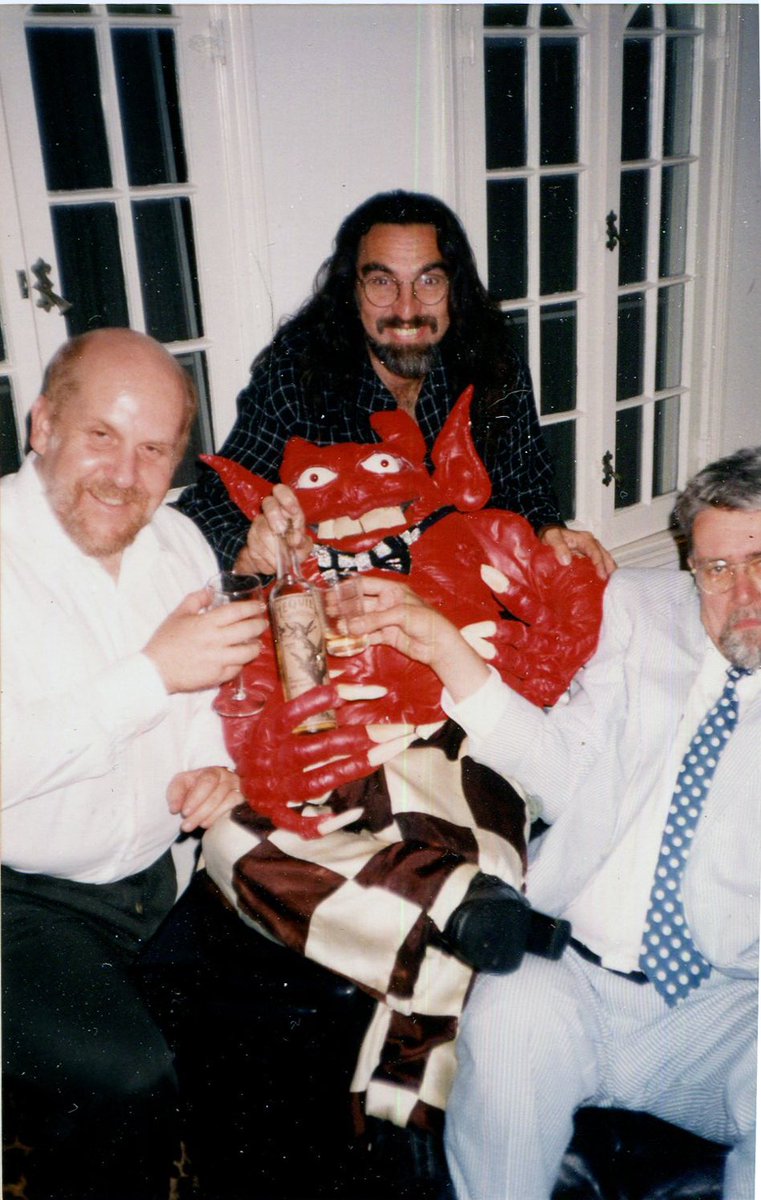 TriciVenola's tweet photo. On the late S Clay Wilson’s birthday, his stellar character Checkered Demon, built in 3D homage in 1985 by moi, dyed red by Wilson’s request. If you don’t know Wilson’s iconic work look it up. We could use it now as a blast of outrageousness in a PC world. #zapcomix #zap #comics https://t.co/Z8ZIF8p9ur