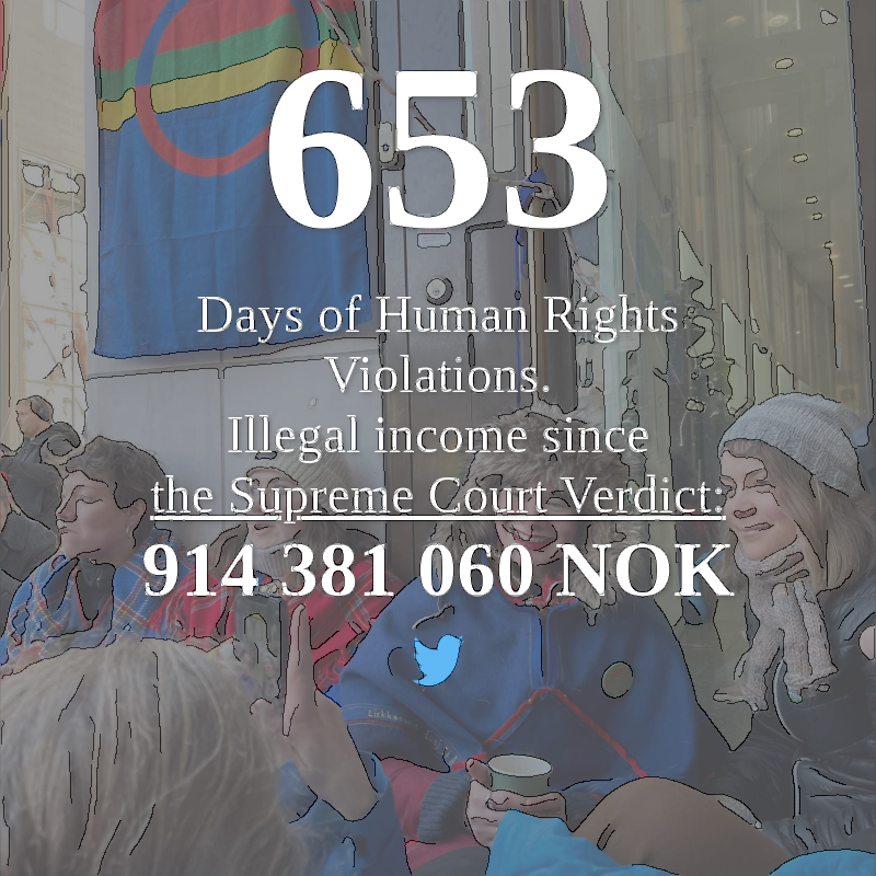 FosenTicker's tweet photo. 653 days and counting!
The Sámi have cared for the land for centuries. It’s our turn to stand with them in caring for their rights. #Fosen #StandWithSami #JusticeOverMoney
https://t.co/Js6dP3f5TM
https://t.co/HMndLXqoO0 https://t.co/zTSy8roAgx