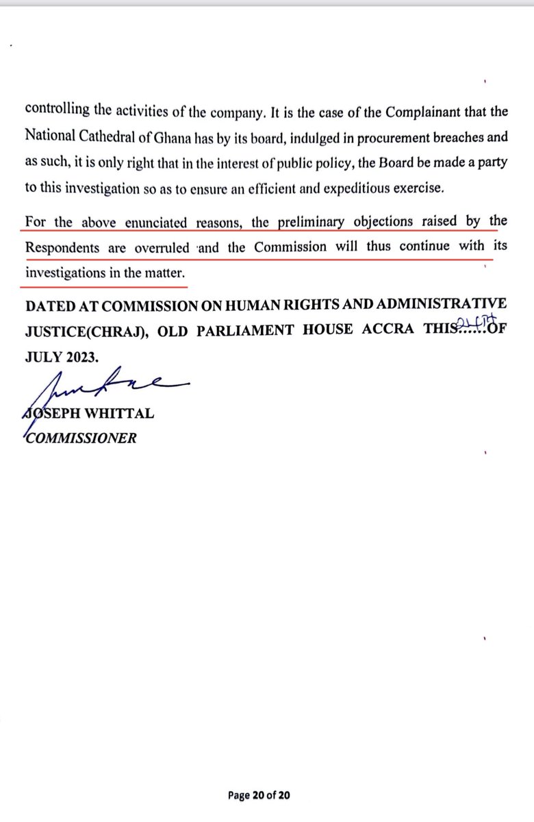 S_OkudzetoAblak's tweet photo. Another significant victory in our mission to demand justice &amp; accountability following the torrent of “National” Cathedral Scandals.

CHRAJ has overruled the preliminary objections by the Finance Minister, Cathedral Board of Trustees &amp; Rev. Victor Kusi Boateng/Kwabena Adu Gyamfi https://t.co/fmoSMn6ND3